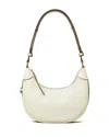 Tory Burch T-monogram Embossed Crescent Shoulder Bag In Light Cream