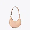 Tory Burch T Monogram Leather Crescent Bag In Pink Sea