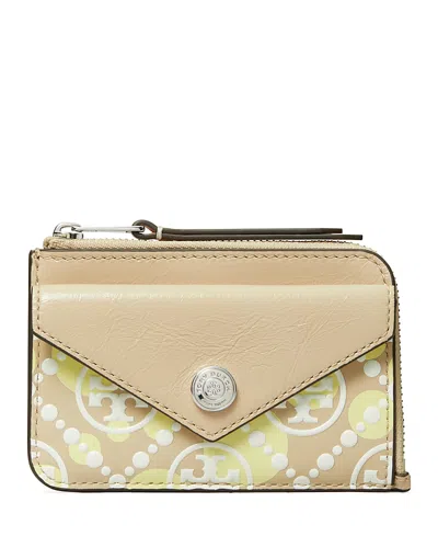 Tory Burch T Monogram Leather Envelope Zip Card Case