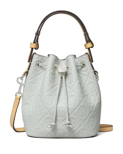 Tory Burch Mini T Monogram Pebble Leather Bucket Bag