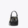 Tory Burch T Monogram Leather Mini Bucket Bag In Black
