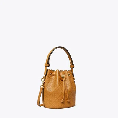 Tory Burch T Monogram Leather Mini Bucket Bag In Brown