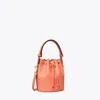 Tory Burch T Monogram Leather Mini Bucket Bag In Coral Crush