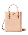 Tory Burch T Monogram Leather Mini N/s Tote In Blush