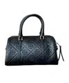 Tory Burch T Monogram Leather Petite Barrel Bag In Black