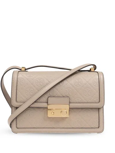 Tory Burch T Monogram Leather Shoulder Bag In 中性色