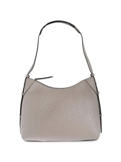 Tory Burch T Monogram Leather Tote Bag In Gray