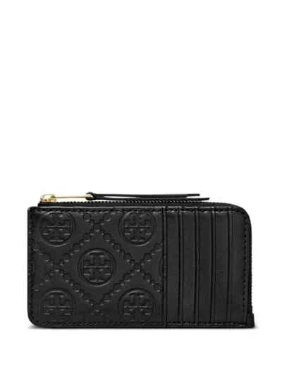 Tory Burch T-monogram Leather Wallet In Black