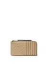 Tory Burch T-monogram Leather Zip Card Holder In Brown