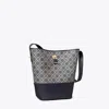 Tory Burch Lock T Monogram Slim Medium Bucket Bag Tory Navy In Multi