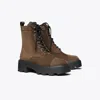 Tory Burch T Monogram Lug Ankle Boot In Brown