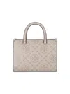 Tory Burch T Monogram Embossed Square Tote Bag In Beige