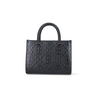 Tory Burch T Monogram Medium Tote Bag In Black