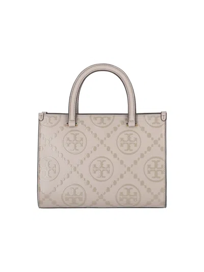 Tory Burch T Monogram Medium Tote Bag In Clay