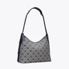 Tory Burch Shoulder Bag With Adaptable Strap And Logo Pattern In Blue