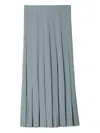 Tory Burch T-monogram Midi Pleated Skirt In Gray