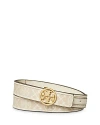 Tory Burch 1" Miller Monogram Belt In Ivory