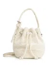 Tory Burch T Monogram Terry Mini Bucket Bag Handbags Beige In White
