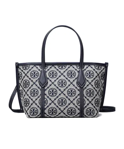 Tory Burch T Monogram Mini Perry Tote In Blue