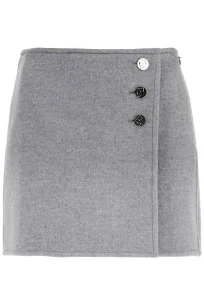 Tory Burch T Monogram Mini Skirt In Gray