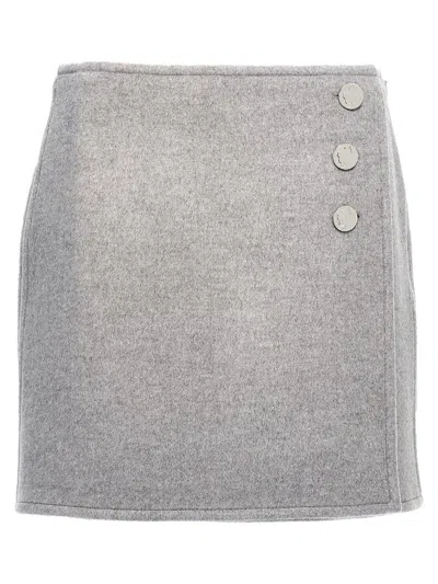 Tory Burch T Monogram Mini Skirt In Grey