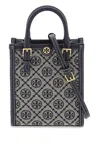Tory Burch Mini T Monogram Tote Tory Navy In Tory Navy (beige)
