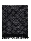 Tory Burch T Monogram Oblong Scarf In Black
