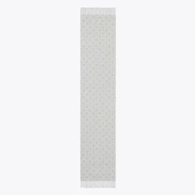 Tory Burch T Monogram Oblong Scarf In Grey