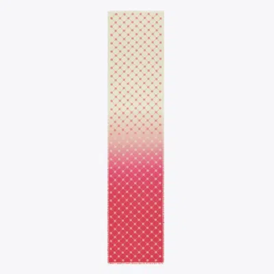 Tory Burch T Monogram Oblong Scarf In Red