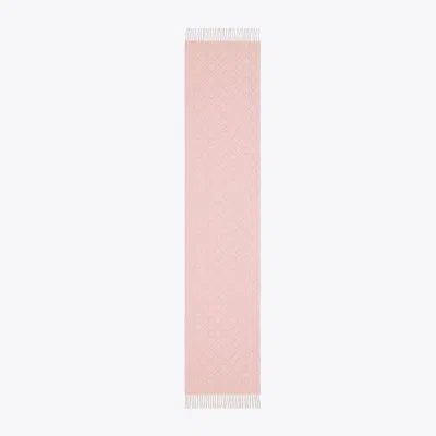 Tory Burch T Monogram Oblong Scarf In Pink