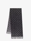 Tory Burch T Monogram Oblong Wool And Cashmere Scarf In Black