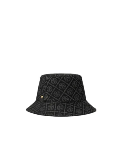 Tory Burch T Monogram-pattern Reversible Bucket Hat In Black