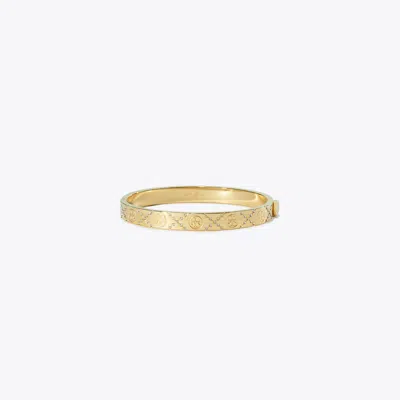 Tory Burch T Monogram Pavé Hinge Bracelet In Gold