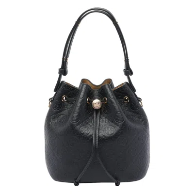 Tory Burch T Monogram Pebble Bucket Bag In Black