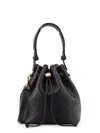 Tory Burch T Monogram Pebble Leather Bucket Bag In Black