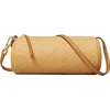 Tory Burch T Monogram Pebble Leather Cylinder Shoulder Bag In Brown