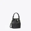 Tory Burch T Monogram Pebble Mini Bucket Bag In Black
