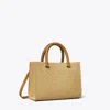 Tory Burch T Monogram Pebble Top-handle Tote In Brown