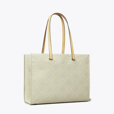 Tory Burch T Monogram Pebble Tote In Silver