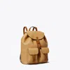 Tory Burch T Monogram Pebbled Backpack In Brown