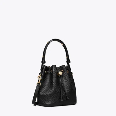 Tory Burch T Monogram Pebbled Bucket Bag