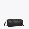 Tory Burch T Monogram Pebbled Cylinder Bag In Black