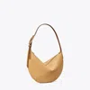 Tory Burch T-monogram Jacquard Crescent Shoulder Bag In Brown