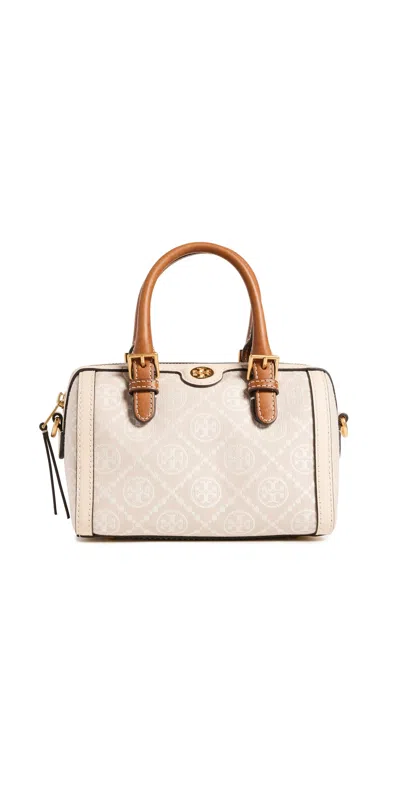 Tory Burch Basketweave Printed Small Canvas Tote Bag In Basketweave Mac Cc/ivory