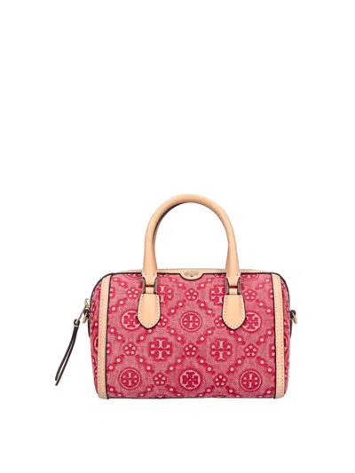 Tory Burch T Monogram Petite Barrel Handbag In Pink