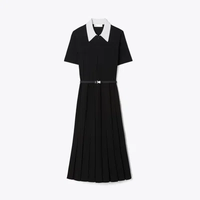 Tory Burch T Monogram Pointelle Pleated Dress