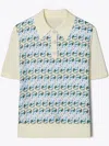 Tory Burch T Monogram Polo Top In Blue