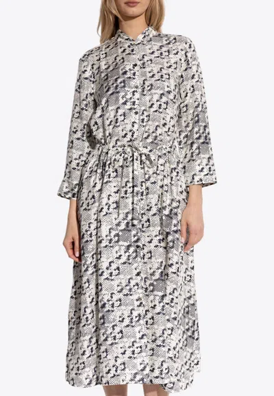 Tory Burch T Monogram Print Midi Shirt Dress