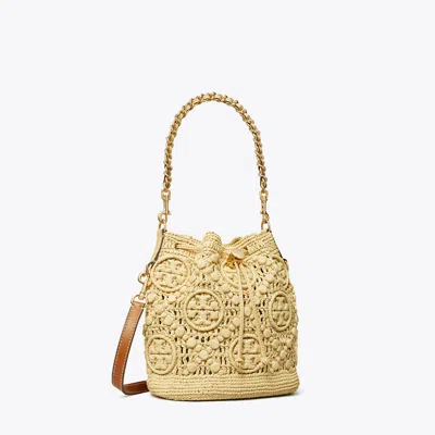 Tory Burch T Monogram Raffia Bucket Bag