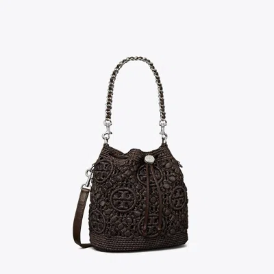 Tory Burch T Monogram Raffia Bucket Bag